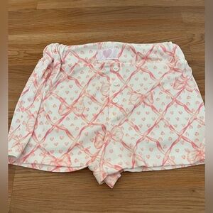Pink Bow & Heart Pattern Lounge Shorts